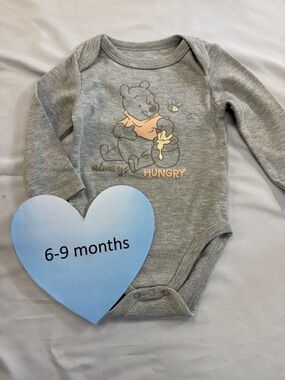 Disney Gray Winnie the Pooh 'Hungry' Long-Sleeve One-Piece